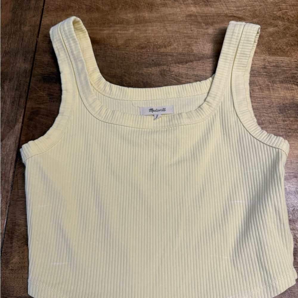 Madewell Women's Light Yellow Ribbed Tank Top